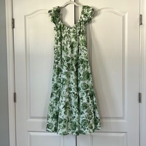 Abercrombie ruffle sleeve floral poplin dress